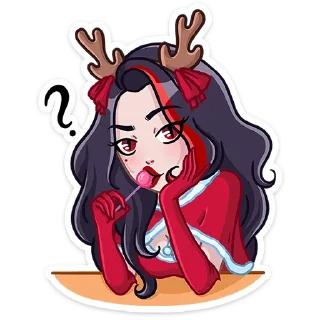 😋 Новогодняя Лилит @Nyasticks, стикер Telegram 19 из 49