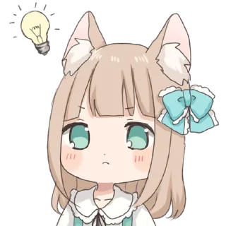 💡 Wolf Ear Girl @jp_stickers, стикер Telegram 7 из 41