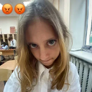 😡 Школьная Никуша, стикер Telegram 2 из 25