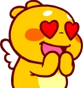 😍 QooBee Agapi :: @line_stickers, стікер Telegram 15 з 40