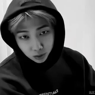 📞 Namjoon by @rokkihelp B&W, Telegram sticker 7 of 30