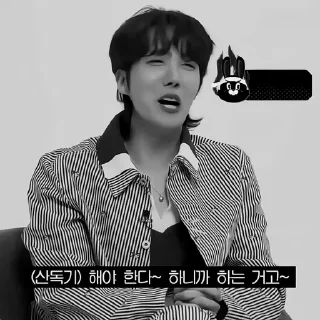 🦂 ![🦂]¡Hoseok by @rokkihelp B&W, Telegram sticker 14 of 28