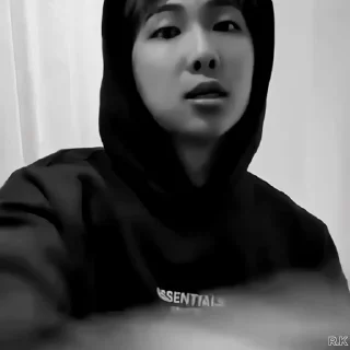📞 Namjoon by @rokkihelp B&W, Telegram sticker 6 of 30