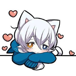 🥰 Белый котёнок 4 @Nyasticks, Telegram sticker 19 of 41