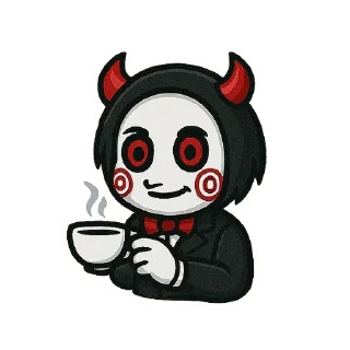 ☕️ Billy the Puppet  | by @stickers_by_ai, Telegram sticker 19 of 46