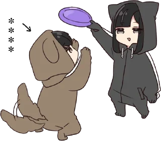 😏 Yurudara-chan. & Yurudara-kun. 2 :: @line_stickers, стикер Telegram 18 из 80