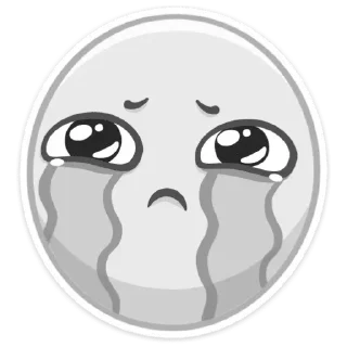 😭 Вк смайлы ч/б, Telegram sticker 11 of 30