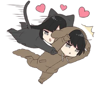 😍 Yurudara-chan. & Yurudara-kun 5 :: @line_stickers, стікер Telegram 24 з 80
