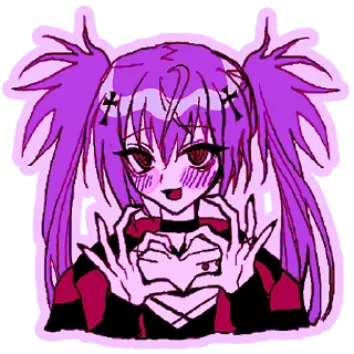 🫶 Ультрамариновая-тян 2 @Nyasticks, Telegram sticker 3 of 33