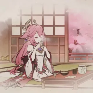 🌸 yae miko @kolbastickers, Telegram sticker 9 of 50