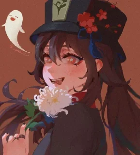 🥀 Hu Tao @itsgensharts, стікер Telegram 11 з 50
