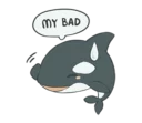 😅 emoji Orca & Dolphin Telegram sticker 8 of 40