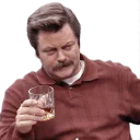 🍻 emoji Ron Swanson Telegram sticker 17 of 18