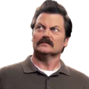 😱 emoji Ron Swanson Telegram sticker 13 of 18