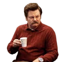 😤 emoji Ron Swanson Telegram sticker 6 of 18