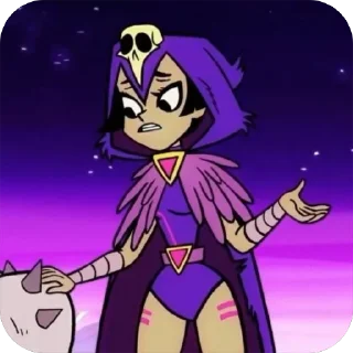 👾 emoji 𝐑𝐚𝐯𝐞𝐧 2003. Тгк: @RavenTeenTitans03 Telegram sticker 13 of 39