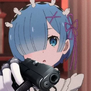 🔫 emoji Резеро Рэм Telegram sticker 23 of 25