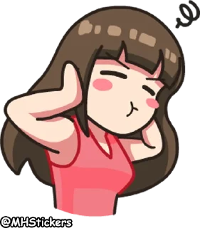 😑 emoji @MHStickers Ordinary Girl Telegram sticker 24 of 41