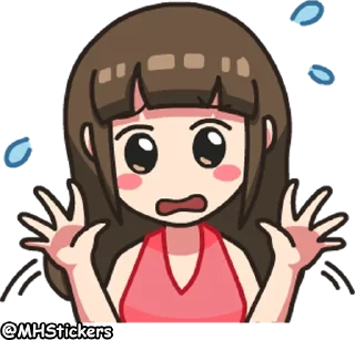 😰 emoji @MHStickers Ordinary Girl Telegram sticker 14 of 41