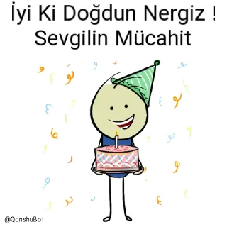 🎂 emoji Mücahit ve Nergiz @Qonshubot Telegram sticker 21 of 31