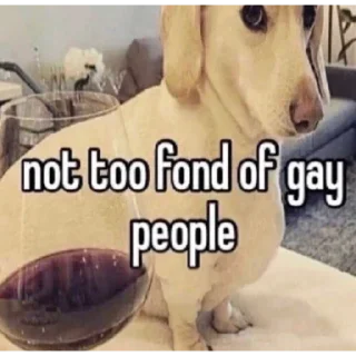 Sticker from homophobic dog