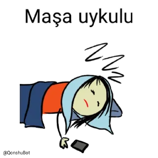 😴 emoji Maşa @Qonshubot Telegram sticker 17 of 31