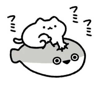 Sticker from cute sacabambaspis and cat Sticker @moe_sticker_bot