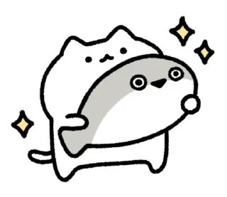 Sticker from cute sacabambaspis and cat Sticker @moe_sticker_bot