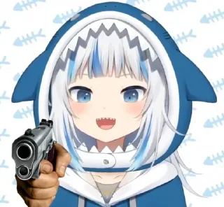 🔫 emoji Gawr Gura Telegram sticker 16 of 43