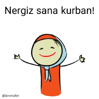 🤗 emoji Nergiz @Qonshubot Telegram sticker 18 of 31