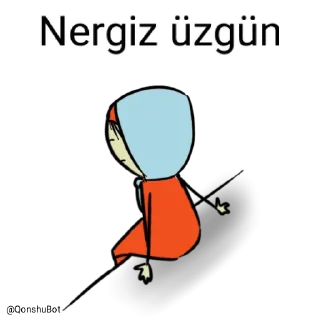 😓 emoji Nergiz @Qonshubot Telegram sticker 11 of 31