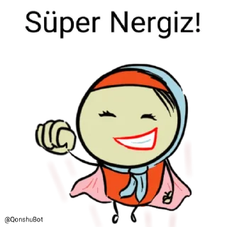 😎 emoji Nergiz @Qonshubot Telegram sticker 6 of 31