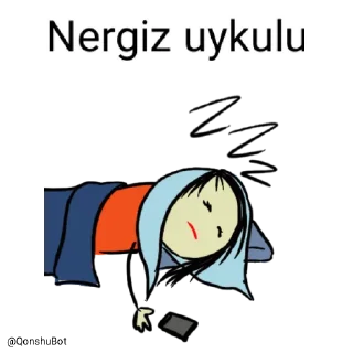 😴 emoji Nergiz @Qonshubot Telegram sticker 17 of 31