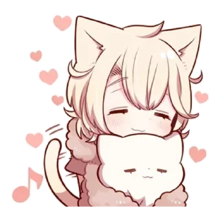 🌟 emoji Сонная нэко @StickersPackRobot Telegram sticker 22 of 39