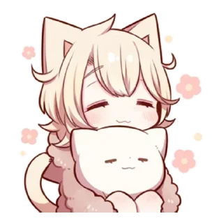 🌟 emoji Сонная нэко @StickersPackRobot Telegram sticker 13 of 39