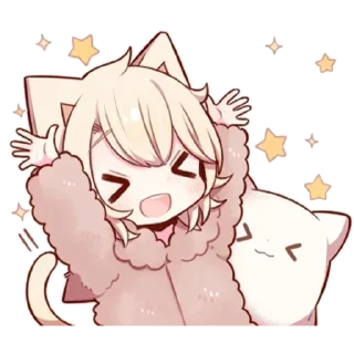 🌟 emoji Сонная нэко @StickersPackRobot Telegram sticker 7 of 39