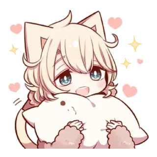 🌟 emoji Сонная нэко @StickersPackRobot Telegram sticker 6 of 39