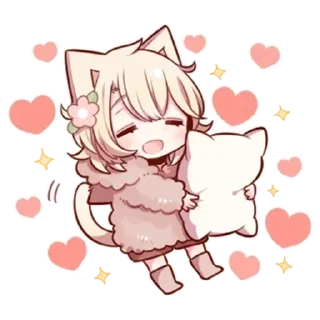 🌟 emoji Сонная нэко @StickersPackRobot Telegram sticker 5 of 39