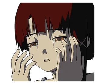 😢 emoji lainTTL Creators Sticker @moe_sticker_bot Telegram sticker 12 of 24