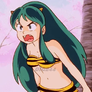 😾 emoji @STIKERFORALL URUSEI YATSURA LUM LAMU' PHOTO STICKERS Telegram sticker 16 of 85