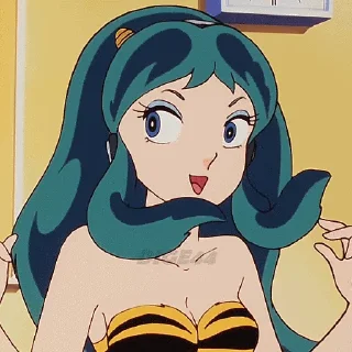 😀 emoji @STIKERFORALL URUSEI YATSURA LUM LAMU' PHOTO STICKERS Telegram sticker 9 of 85