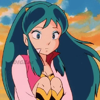 😞 emoji @STIKERFORALL URUSEI YATSURA LUM LAMU' PHOTO STICKERS Telegram sticker 8 of 85