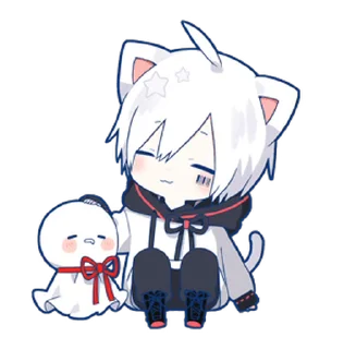 ⭐ emoji 動く！まふまふスタンプ（ねこ） @moe_sticker_bot Telegram sticker 10 of 24