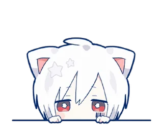 ⭐ emoji 動く！まふまふスタンプ（ねこ） @moe_sticker_bot Telegram sticker 5 of 24