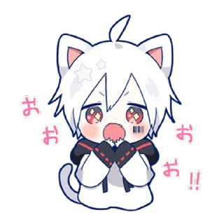 ⭐ emoji 動く！まふまふスタンプ（ねこ） @moe_sticker_bot Telegram sticker 17 of 24