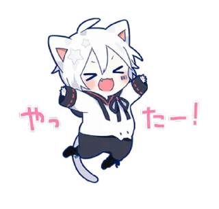 ⭐ emoji 動く！まふまふスタンプ（ねこ） @moe_sticker_bot Telegram sticker 20 of 24