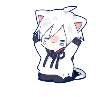 ⭐ emoji 動く！まふまふスタンプ（ねこ） @moe_sticker_bot Telegram sticker 19 of 24
