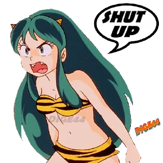 🤫 emoji @STIKERFORALL 🏴󠁧󠁢󠁥󠁮󠁧󠁿URUSEI YATSURA LUM Telegram sticker 22 of 110