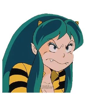 😠 emoji @STIKERFORALL 🏴󠁧󠁢󠁥󠁮󠁧󠁿URUSEI YATSURA LUM Telegram sticker 12 of 110