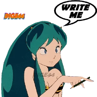 ✍️ emoji @STIKERFORALL 🏴󠁧󠁢󠁥󠁮󠁧󠁿URUSEI YATSURA LUM Telegram sticker 18 of 110